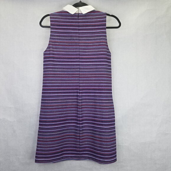 ZARA Trafaluc Shirt Dress Women S Multicolored Stripe Sleeveless Collared Zip Up - Picture 6 of 11